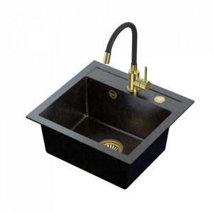 ART JOHNNY 110 Steingran Art Gold Black Pearl cu sifon manual, baterie Maggie și priză - black pearl gold