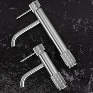 Baterie baie Lungo Stripe Brush Nickel Low – baterie joasă pentru lavoar cu finisaj nichel periat | disponibilă pe Deppo - Img 3