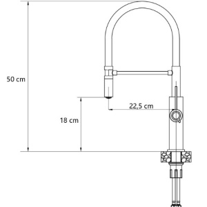 Baterie bucatarie cu pipa flexibila Slim Gemma inox - alb - Img 2