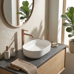 Baterie pentru baie Rivo Brush Copper - Img 2