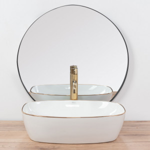 Baterie pentru lavoar GUSTO TWO Gold inalta 28 cm - Img 3