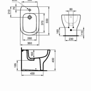 Bideu stativ Ideal Standard, Tesi BTW, alb - Img 3
