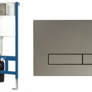 Buton H pentru cadru WC încastrat Nickiel INOX - Img 2