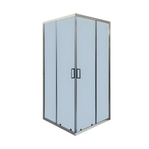 Cabină de duș culisantă, FMR05, sticlă securizată gri mat 5 mm, cadru aluminiu cromat - Img 7