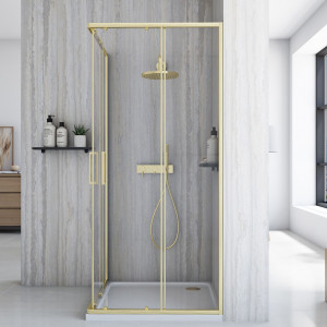 Cabină de duș de colț Rea City Gold 90x90 cm - Img 3