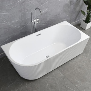 Cadă de baie independentă MARSALA cu canelură dreapta 150 cm - Img 2