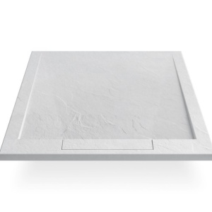 Cădiță de duș STONE 90×90 cm – Marmură Turnată, Alb Mat - Img 4
