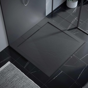 Cădiță de duș STONE 90×90 cm – Marmură Turnată, Negru Mat - Img 2