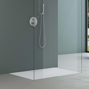 Cădiță de duș VELDMAN TOLEDO SLIM albă 100 x 100 cm conglomerat cu sifon