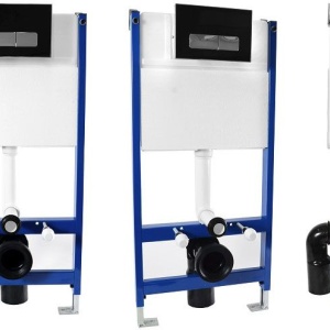 Cadru Set ascuns pentru vas WC cu buton E satin - Img 3