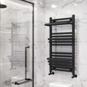 Calorifer portprosop STEP BLACK 1000x500mm - negru mat