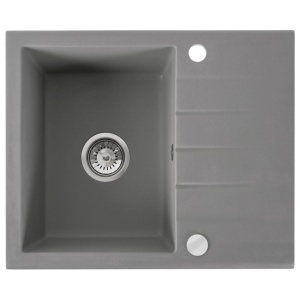 Chiuveta Bucatarie REA NORTH GREY, Dimensiuni 48.5 x 59.5 x 18 cm, 1 Cuva, Picurator Reversibil, Incastrabila, Forma Dreptunghiulara, Gri