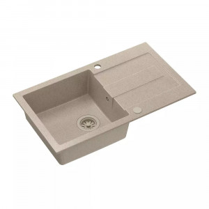 Chiuveta compozit incastrata Quadron Pop Christian 111 bej nisip 78x45 cm - Img 1