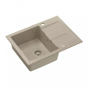 Chiuveta compozit incastrata Quadron Pop Christian 116 bej nisip 60x45 cm - Img 1