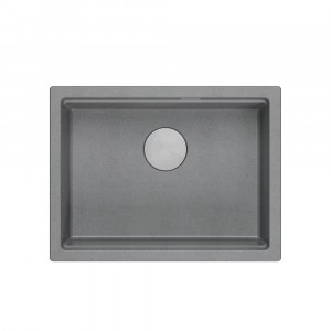 Chiuveta compozit sub blat Quadron Logan 100 gri - inox 59.5x45.1 cm - Img 2
