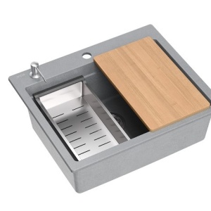 Chiuveta de bucatarie granit GREY Kurt 110, 59,5 x 50 x 21,5 cm