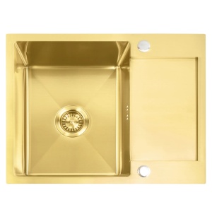 Chiuveta de bucatarie Inox PAUL, Model modern, Culoare Gold Brush - Img 9