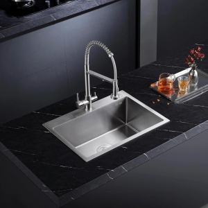 Chiuveta de bucatarie LIAM, Model Modern 580x450mm, Culoare Brush Nickel - Img 2
