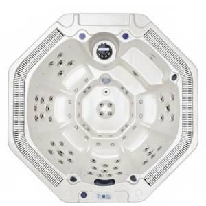 JACUZZI DE GRĂDINĂ 107 CARCASĂ ALB PERLAT ANTRACIT 220x220 CM - Img 3