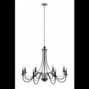 Lampa suspendata de tavan neagra rustica APP648-8CP - Img 1