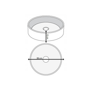 Lavoar Cristal pentru blat 39x12 cm - Img 2