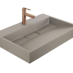 Lavoar din compozit Rea GOYA TAUPE 70CM + Cadru - Img 6