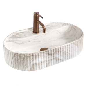 Lavoar pe blat Marcela 60 Kallisto – eleganță modernă și textură naturală pentru baia ta | disponibil pe Deppo