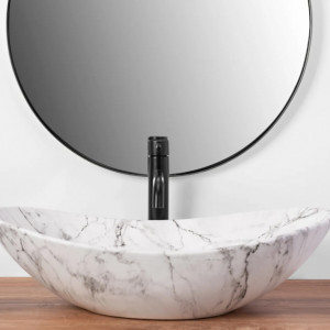 Lavoar pe blat Rea Royal 60 Statuario Marble Matt - Img 3