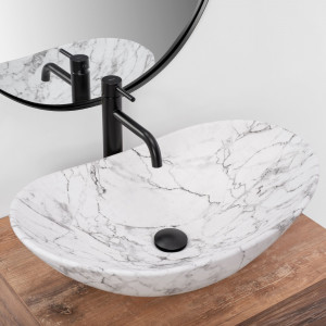 Lavoar pe blat Rea Royal 60 Statuario Marble Matt - Img 6