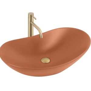 Lavoar pe blat Royal Cinnamon Matt – lavoar ceramic mat cu design elegant pentru baie | disponibil pe Deppo - Img 2