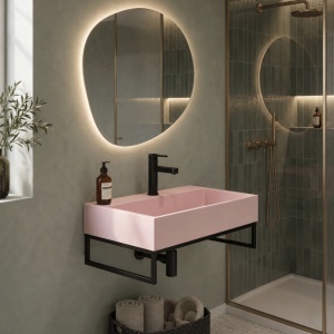 Lavoar pentru blat GOYA PINK 50CM + Cadru - Img 4