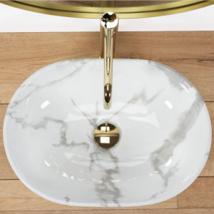 Lavoar pentru blat Rea Amelia Marmo Shiny - Img 5