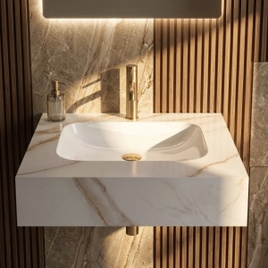 Lavoar suspendat REA Aresa Grey Gold 60 - Img 4