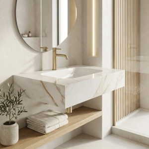 Lavoar suspendat REA Aresa Grey Gold 70 - Img 2