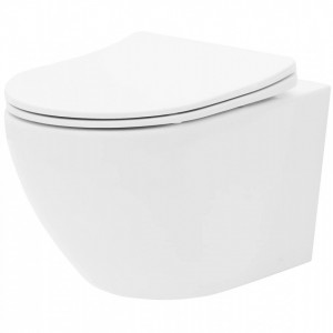 Manșetă izolată WC Carlo Mini Basic Rimless + Bideu Carlo Mini - Img 2