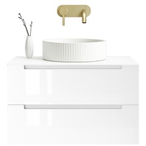 Mobilier lavoar suspendat alb cu blat alb LINDA 60,100,120 cm - Img 5