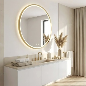 Oglindă LED 100cm MMJ BRUSH GOLD - Img 5