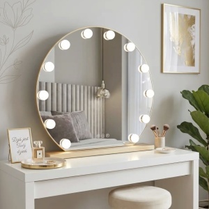 Oglindă LED HOLLYWOOD L. Gold 50 cm