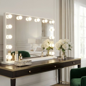 Oglindă LED HOLLYWOOD White 80x60