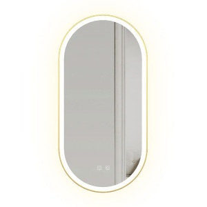 Oglindă LED OVL 50x100cm Brush Gold