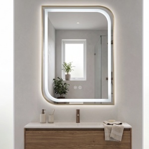 Oglindă LED ZONE 70X50 BRUSH GOLD - Img 3