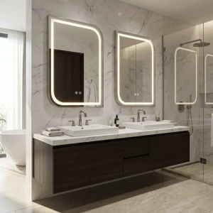 Oglindă LED ZONE 70x50 BRUSH NICKEL - Img 3