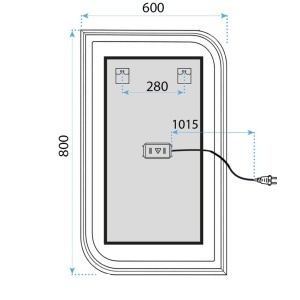 Oglindă LED ZONE 80X60 BLACK - Img 4