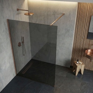 Paravan de dus Rea Flexi Grey / Brush Copper  - Img 4