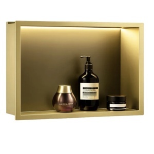RAFT BAIE INCASTRAT PERETE LED 30x45 brush gold - Img 2