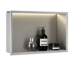 RAFT BAIE INCASTRAT PERETE LED 30x45 steel brush