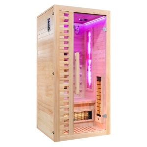 Saună cu infraroșu C1S pentru 1 persoană 90×90 cm cu piatră de sare, LED, Bluetooth – cabină sauna uscată | Deppo - Img 6
