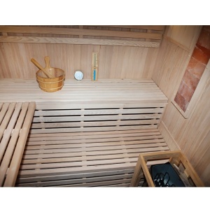 Sauna finlandeza cu temperatura inalta si soba Harvia 6kW pentru 4-5 persoane Kemi 180 x 160 cm - Img 8