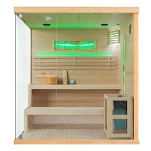 Sauna finlandeza cu temperatura inalta si soba Harvia 8kW pentru 4 persoane EP4S dreapta 180 x 160 cm - Img 4