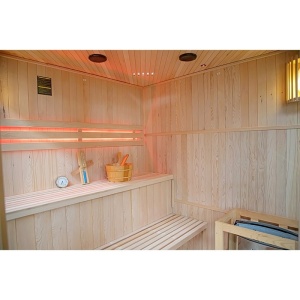 Sauna finlandeza cu temperatura inalta si soba Harvia 8kW pentru 5-6 persoane Bodo 180 x 180 cm - Img 20